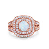 925 Sterling Silver Cubic Zirconia Double Split Shank Wedding Engagement Ring