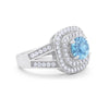 925 Sterling Silver Cubic Zirconia Double Split Shank Wedding Engagement Ring