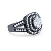 925 Sterling Silver Cubic Zirconia Double Split Shank Wedding Engagement Ring