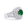 925 Sterling Silver Cubic Zirconia Double Split Shank Wedding Engagement Ring