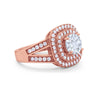 925 Sterling Silver Cubic Zirconia Double Split Shank Wedding Engagement Ring