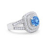925 Sterling Silver Cubic Zirconia Double Split Shank Wedding Engagement Ring
