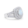 925 Sterling Silver Cubic Zirconia Double Split Shank Wedding Engagement Ring