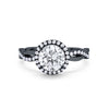 925 Sterling Silver Round Cubic Zirconia Infinity Shank Wedding Engagement Ring