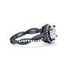 925 Sterling Silver Round Cubic Zirconia Infinity Shank Wedding Engagement Ring