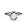 925 Sterling Silver Halo Art Deco Wedding Engagement Ring Round Cubic Zirconia