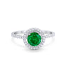 925 Sterling Silver Halo Art Deco Wedding Engagement Ring Round Cubic Zirconia