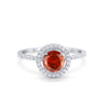 925 Sterling Silver Halo Art Deco Wedding Engagement Ring Round Cubic Zirconia