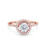 925 Sterling Silver Halo Art Deco Wedding Engagement Ring Round Cubic Zirconia
