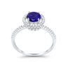 925 Sterling Silver Halo Art Deco Wedding Engagement Ring Round Cubic Zirconia