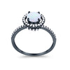 925 Sterling Silver Halo Art Deco Wedding Engagement Ring Round Cubic Zirconia