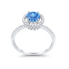 925 Sterling Silver Halo Art Deco Wedding Engagement Ring Round Cubic Zirconia
