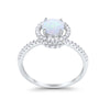 925 Sterling Silver Halo Art Deco Wedding Engagement Ring Round Cubic Zirconia