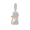 Lovely Cat Charm Beads Pendant With Real 925 Sterling Silver