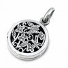 925 Sterling Silver Charm Oxidized Flowers Butterfly Pendant