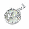 925 Sterling Silver Art Deco Starfish Charm Created Opal Pendant
