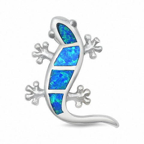 925 Sterling Silver Lizard Necklace Pendant