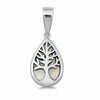 925 Sterling Silver Teardrop Pear Simulated Stone Tree of Life Pendants