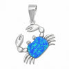 925 Sterling Silver Charm Simulated Stone Seahorse Pendant