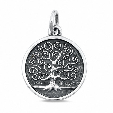 925 Sterling Silver Oxidized Tree of Life Pendant