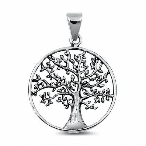 925 Sterling Silver Art Deco Tree of Life Pendant