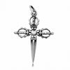 925 Sterling Silver Charm Oxidized Cross Sword Pendant