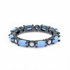 925 Sterling Silver Full Eternity Stackable Oval Created WO Round CZ Band Ring