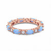 925 Sterling Silver Full Eternity Stackable Oval Created WO Round CZ Band Ring