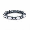 925 Sterling Silver Full Eternity Stackable Oval Created WO Round CZ Band Ring