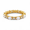 925 Sterling Silver Full Eternity Stackable Oval Created WO Round CZ Band Ring