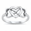 925 Sterling Silver Heart Infinity Love Ring Band