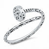 925 Sterling Silver Oxidized Nail Thumb Ring Band