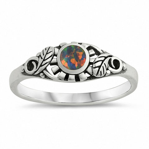 925 Sterling Silver Antique Desing Round Filigree Design Simulated Ring