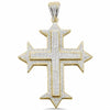 925 Sterling Silver Hip Hop Cross Round Micro Pave CZ Pendant