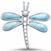 925 Sterling Silver Dragonfly Simulated Stone  Pendant