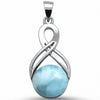 925 Sterling Silver Round Simulated Stone Celtic Pendant