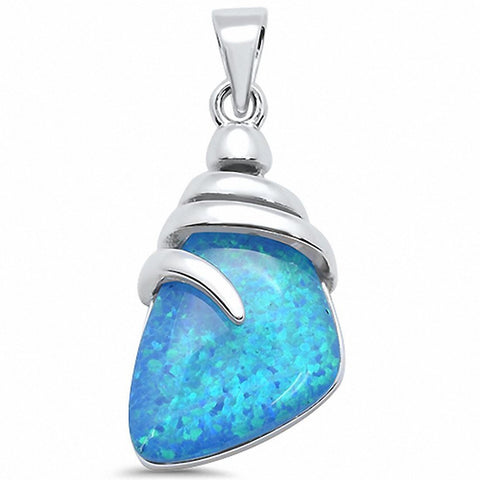 925 Sterling Silver Charm Simulated Stone Swirl Pendant