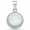 925 Sterling Silver Bezel Simulated Stone Round CZ Pendant