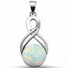 925 Sterling Silver Round Simulated Stone Celtic Pendant