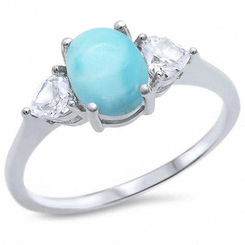 925 Sterling Silver Oval &l Heart Simulated Green Emerald Promise Ring