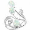 Fashion Teardrop Pear Swirl Spiral Ring Pear Simulated Black Onyx 925 Sterling Silver Choose Color