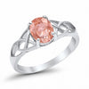925 Sterling Silver Oval Created White Opal Black Tone Engagement Ring