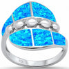 925 Sterling Silver Simulated Larimar Fashion Ring