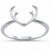 925 Sterling Silver Reindeer Band Ring Plain