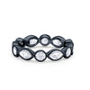 4mm Eternity Style Art Deco Band Ring Marquise Round Cubic Zirconia 925 Sterling Silver