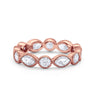 4mm Eternity Style Art Deco Band Ring Marquise Round Cubic Zirconia 925 Sterling Silver