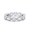 4mm Eternity Style Art Deco Band Ring Marquise Round Cubic Zirconia 925 Sterling Silver