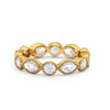 4mm Eternity Style Art Deco Band Ring Marquise Round Cubic Zirconia 925 Sterling Silver