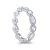 4mm Eternity Style Art Deco Band Ring Marquise Round Cubic Zirconia 925 Sterling Silver