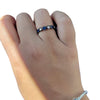 4mm Eternity Style Art Deco Band Ring Marquise Round Cubic Zirconia 925 Sterling Silver